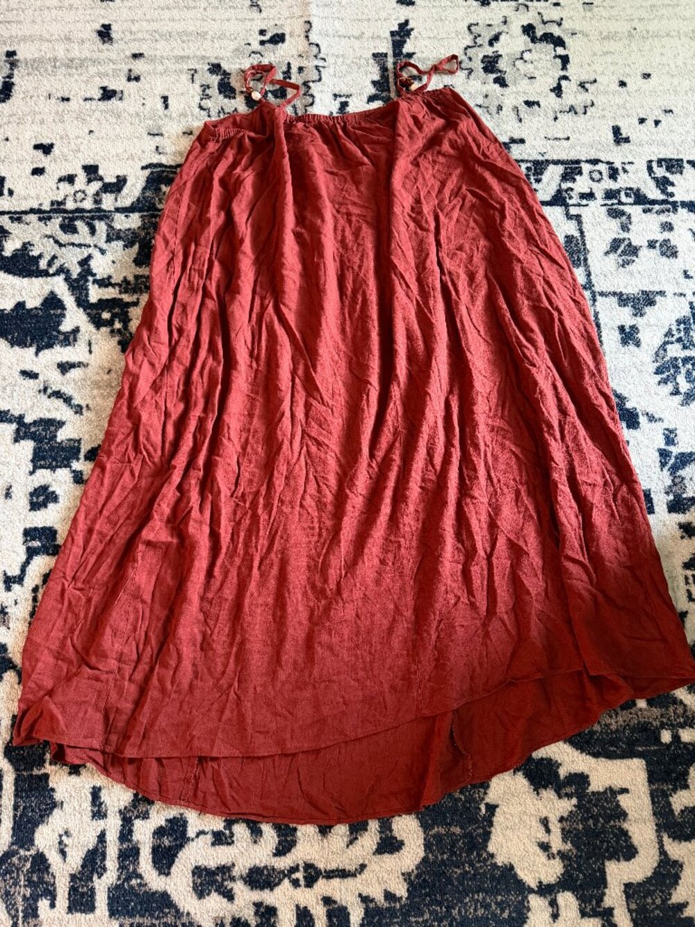Women's Plus Flowy Midi Tank Summer Dress - Ava & Viv Rust 1X - Picture 4 of 9